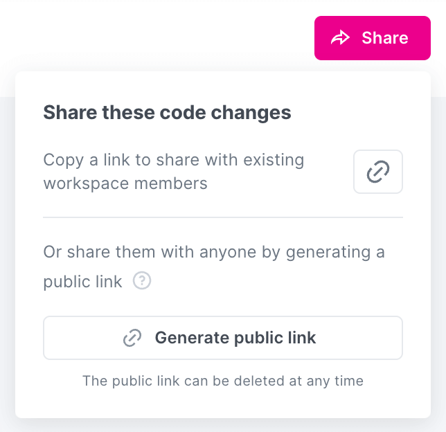 Share code changes