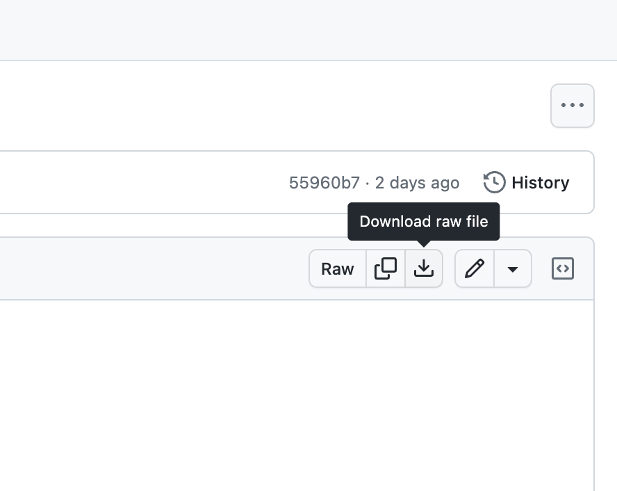 Download button in the GitHub interface