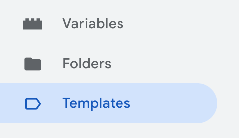 Templates option in the side menu