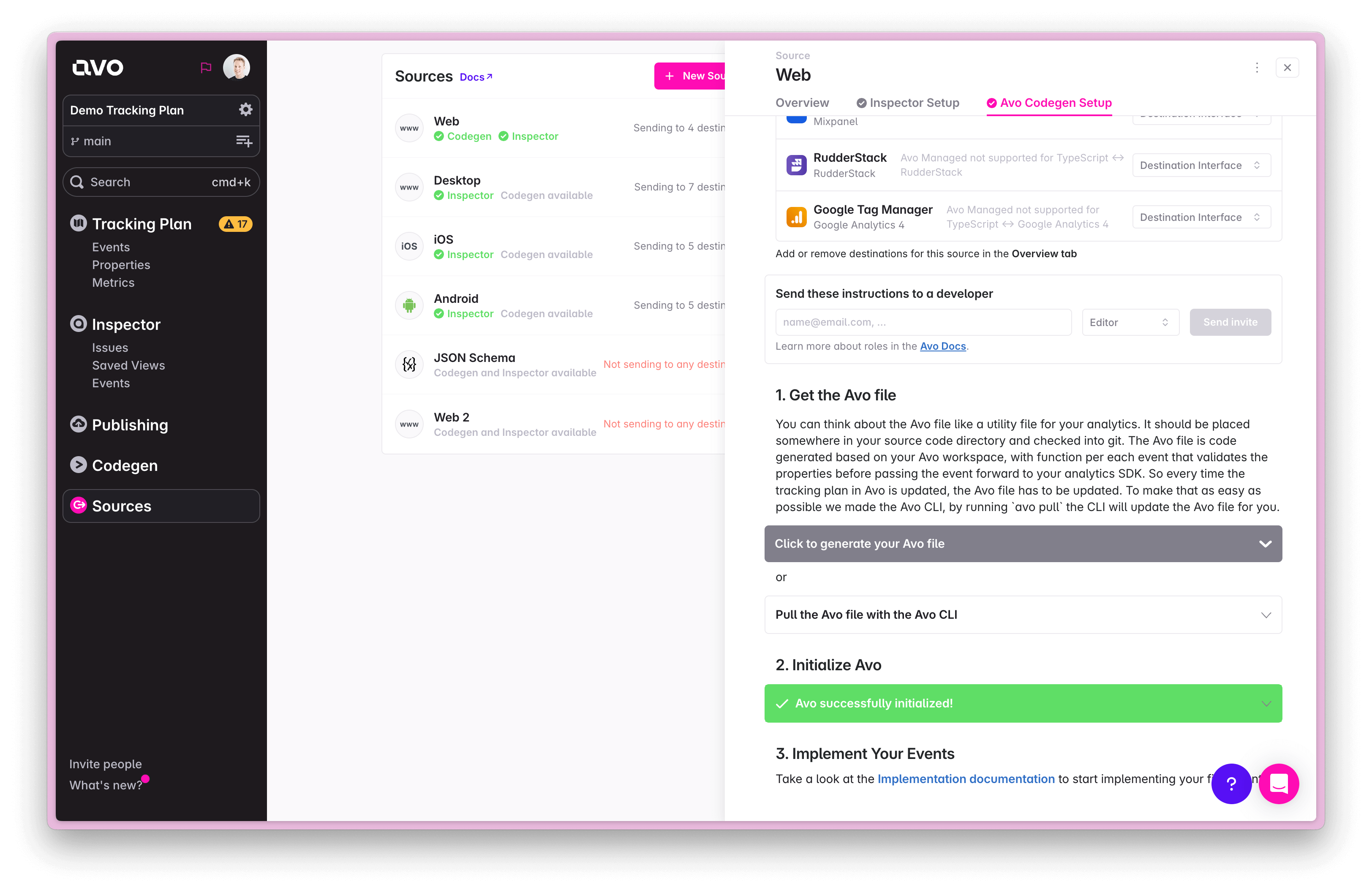 Implementation - Click to generate your Avo file