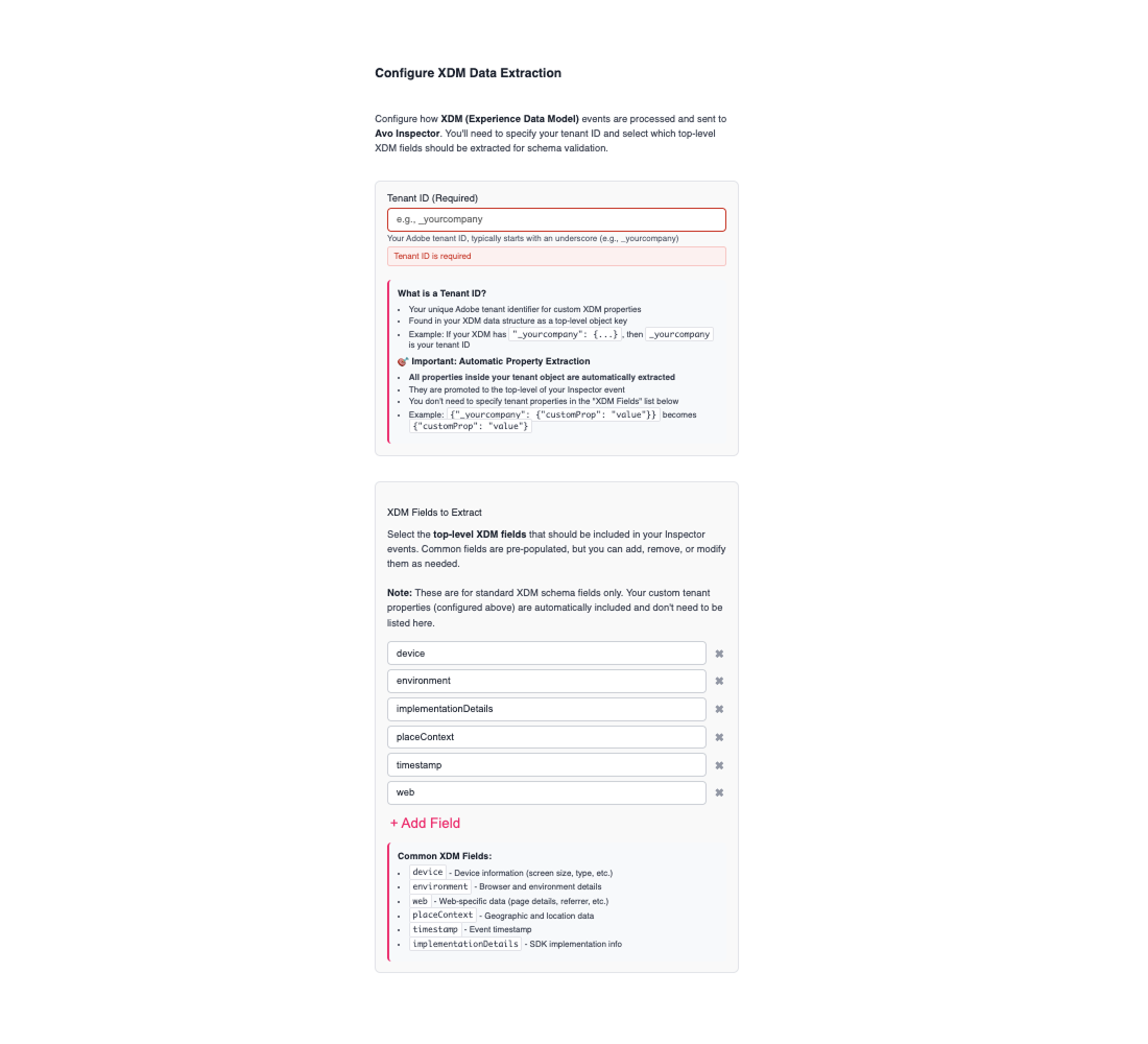 xdm action configuration