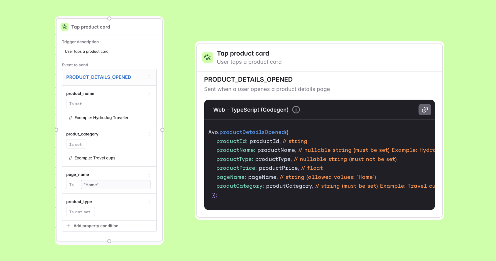 Developer mode code snippets